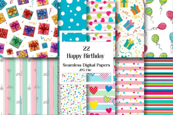 Download Happy Birthday Digital Paper Set - Paper Collection