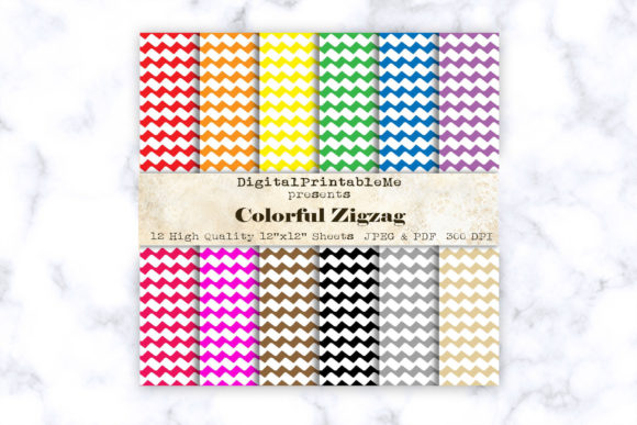 Download White Zigzag, Mixed Colors Chevron Paper - Paper Collection