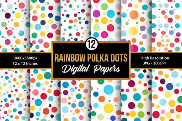 Download Rainbow Polka Dots Digital Paper Pattern - Paper Collection