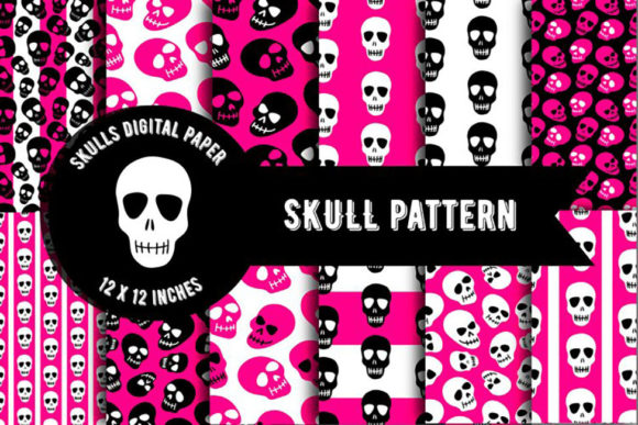 Download Skull Digital Paper, Halloween Pattern - Paper Collection