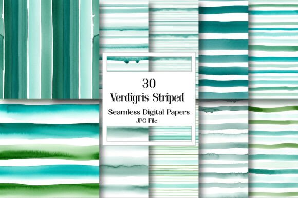 Download Verdigris Striped Digital Papers - Paper Collection