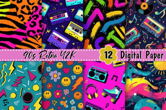 Download 90s Retro Y2K Digital Paper - Paper Collection