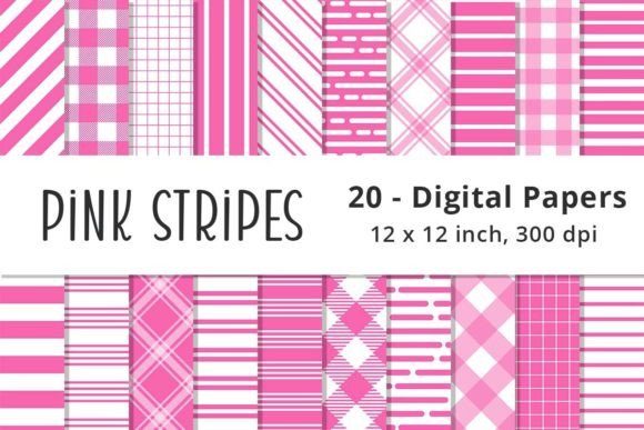 Download Pink Stripes Digital Paper Patterns - Paper Collection