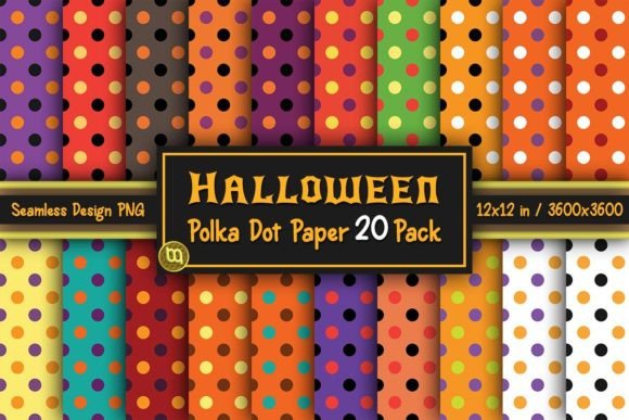 Download Halloween Polkadot Digital Paper 20 Pack - Paper Collection