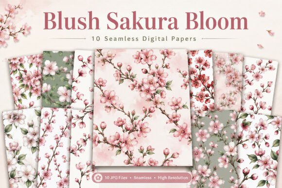 Download Blush Sakura Bloom Seamless Paper Collec - Paper Collection