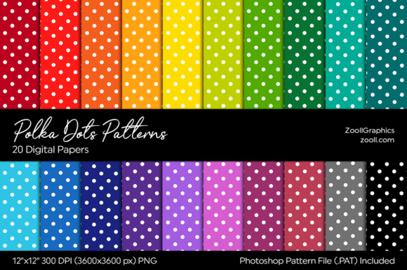 Download Polka Dots Rainbow Digital Papers - Paper Collection