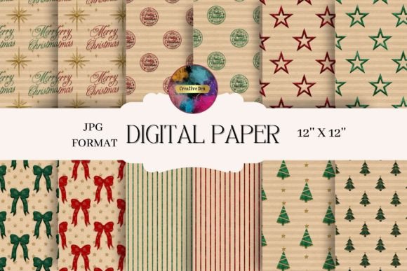 Download 12 Christmas Kraft Papers 12 X 12 Inches - Paper Collection