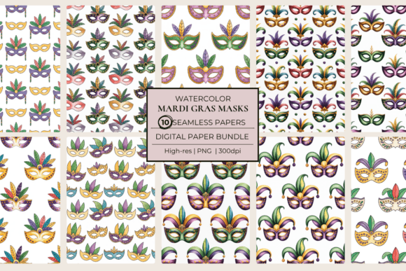 Download Mardi Gras Masks Seamless Papers - Paper Collection