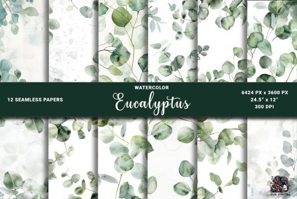 Download Seamless Eucalyptus Soft Green Papers - Green Collection