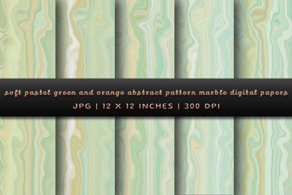 Download Soft Green and Orange Abstract Marble - Green Collection