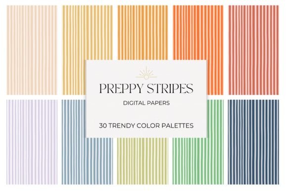 Download Preppy Stripes Pattern Digital Papers - Paper Collection