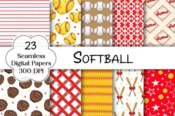 Download Softball Digital Paper Bundle - Paper Collection