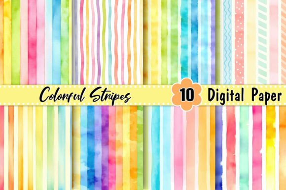 Download Colorful Stripes Digital Paper - Paper Collection