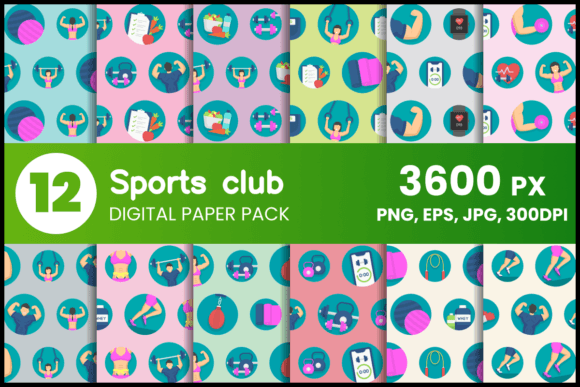 Download Sports Club Digital Paper Set - Paper Collection