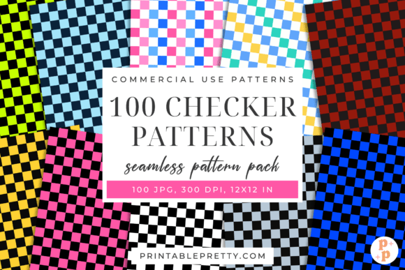 Download 100 Checker Pattern Digital Paper Bundle - Paper Collection