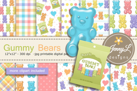 Download Gummy Bears Digital Papers and Clipart - Paper Collection