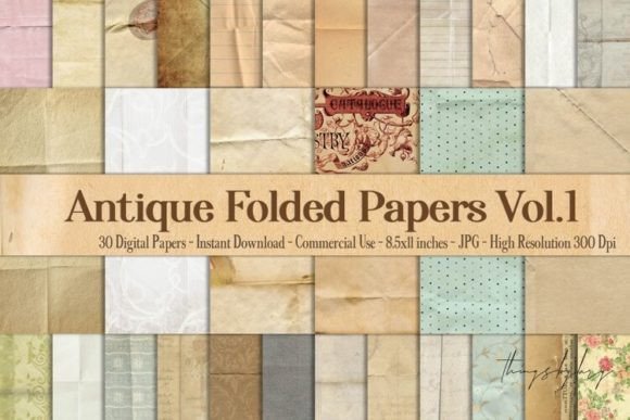 Download Folded Vintage Old Paper 8.5x11 Vol.1 - Paper Collection