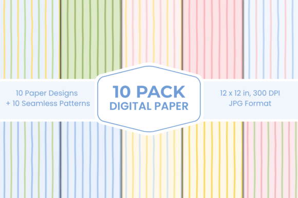 Download Pastel Easter Stripes Digital Paper Pack - Paper Collection