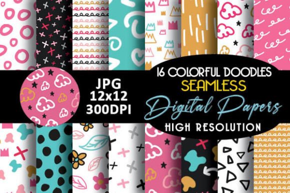 Download Colorful Seamless Doodles Simple Pattern - Premium Resources