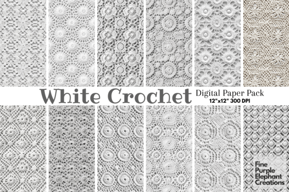 Download White Granny Squares Crochet Texture - White Collection