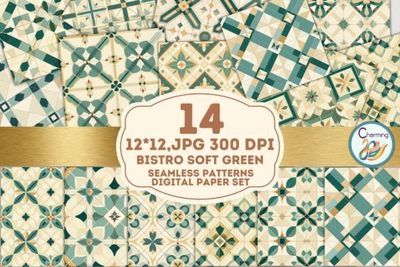 Download Digital Papers Set: Vintage Soft Green - Green Collection