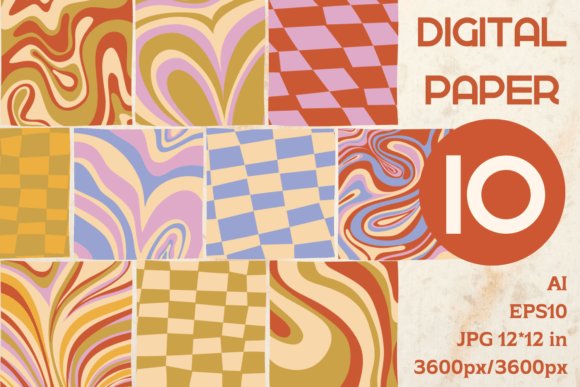Download Hippie Abstract Digital Paper 12x12 - Paper Collection