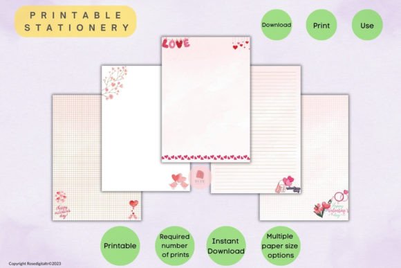 Download Printable Stationery Papers Valentine - Paper Collection