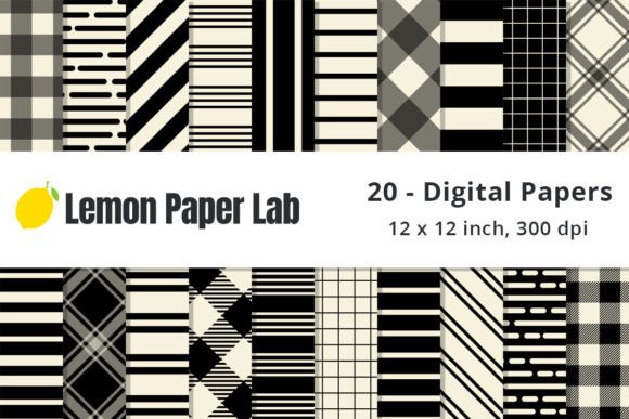 Download Black and Cream Stripes Digital Paper - Paper Collection