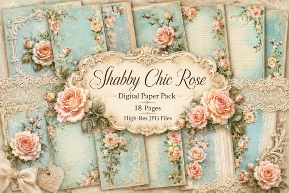 Download Vintage Floral Shabby Chic Rose Paper - Paper Collection