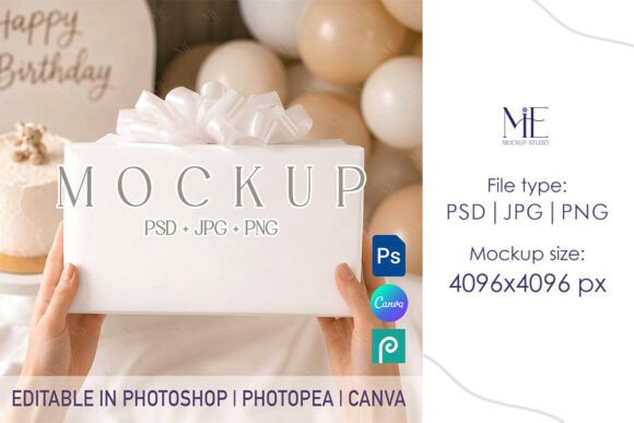 Download Gift Box Mockup, Wrapping Paper PSD - Paper Collection