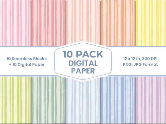Download Wonky Pastel Stripes Digital Paper - Paper Collection