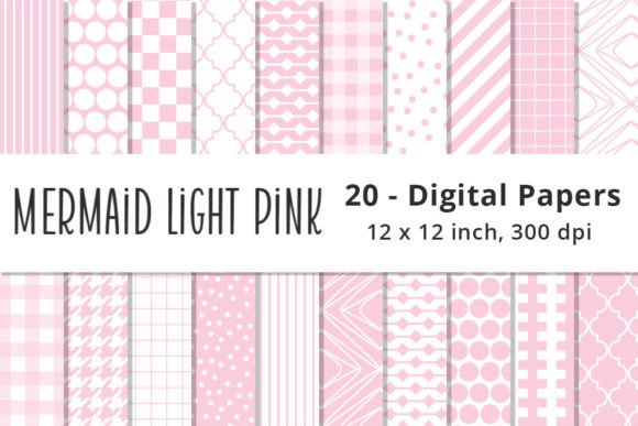 Download Mermaid Light Pink Digital Pattern Paper - Paper Collection