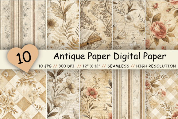 Download Antique Paper Digital Paper Pack - Paper Collection
