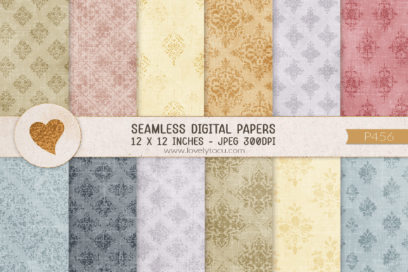 Download Grunge Damask Seamless Paper Patterns - Paper Collection