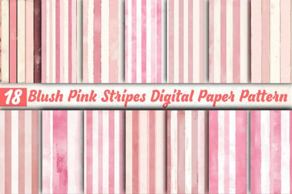Download Blush Pink Stripes Digital Paper Pattern - Paper Collection
