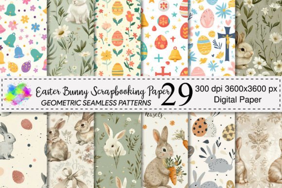 Download Easter Bunny Scrapbooking Paper - Paper Collection
