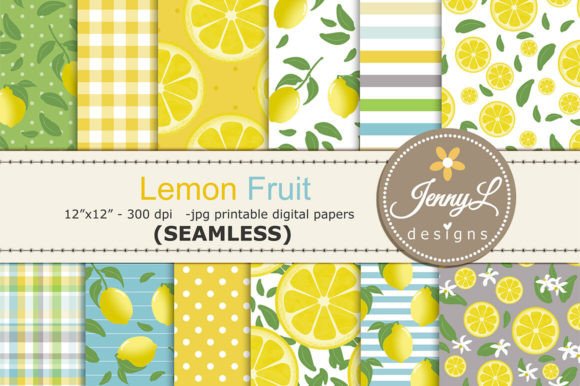 Download Lemon Fruit SEAMLESS Digital Papers - Paper Collection