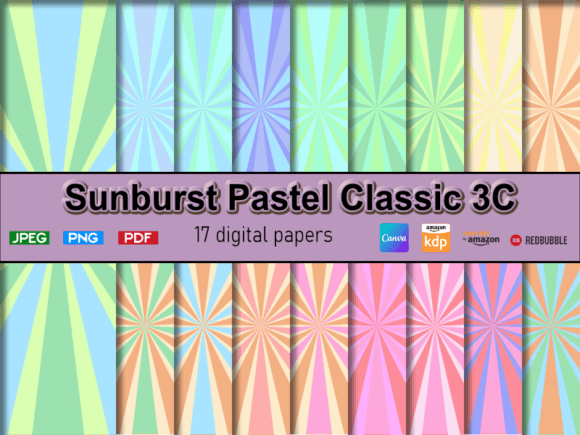 Download Sunburst Pastel Background Digital Paper - Paper Collection