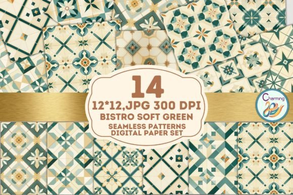 Download Digital Papers Set: Soft Green - Green Collection