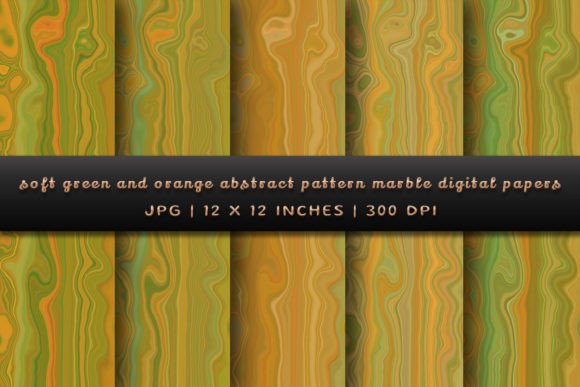 Download Soft Green and Orange Abstract Marble - Green Collection