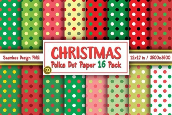 Download Christmas Polka Dot Digital Paper Pack - Paper Collection