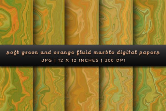 Download Soft Green and Orange Fluid Marble - Green Collection