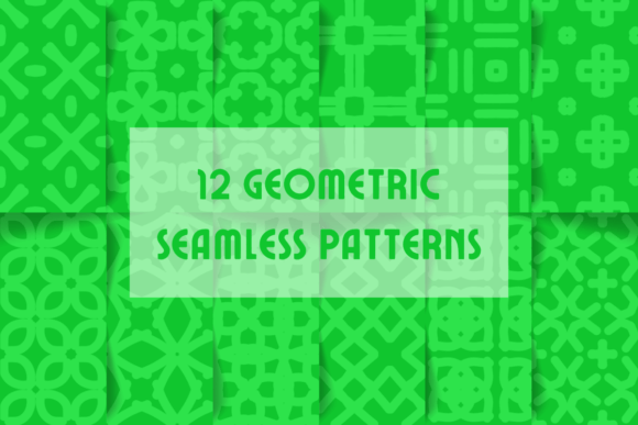 Download Green Geometric Seamless Patterns - Green Collection