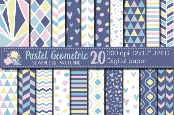 Download Pastel Geometric Seamless Digital Paper - Paper Collection