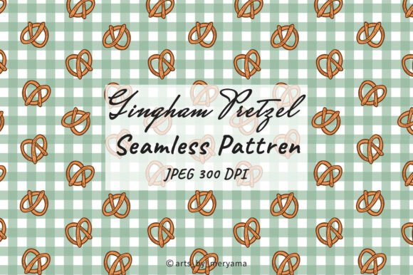Download Green Gingham Pretzel Seamless Pattern - Green Collection