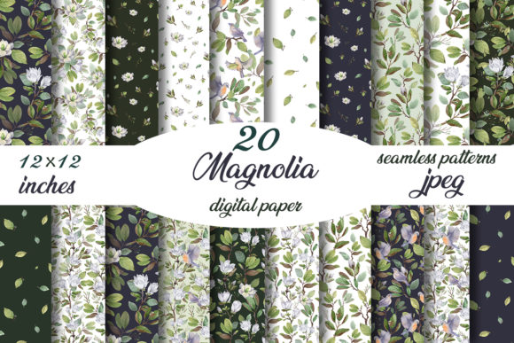 Download Magnolia. Digital Paper 12x12 Inches. - Paper Collection