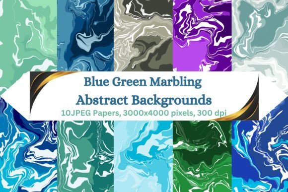 Download Blue Green Marbling Abstract Backgrounds - Abstract backgrounds Collection